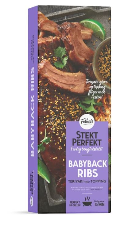 Svin Babyback Ribs Teriyaki Ca660g Folkets