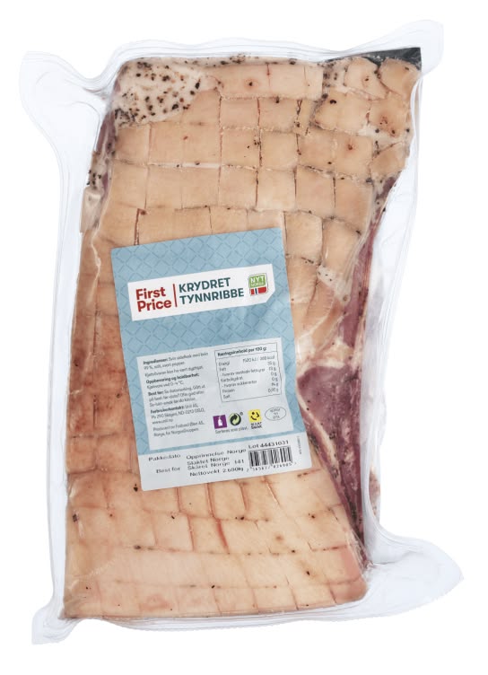 Svin Tynnribbe Krydret ca 2,3kg First Price