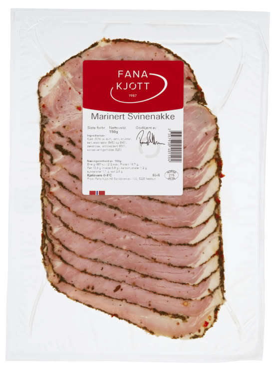 Svinenakke skivet Ca150g Fana Kjøtt
