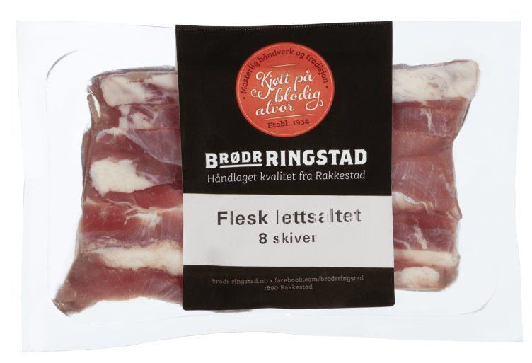 Flesk Lettsaltet skivet Ca400g Brødr.Ringstad