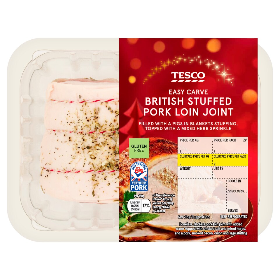 Tesco Easycarve British Stuffed Pork Loin Joint