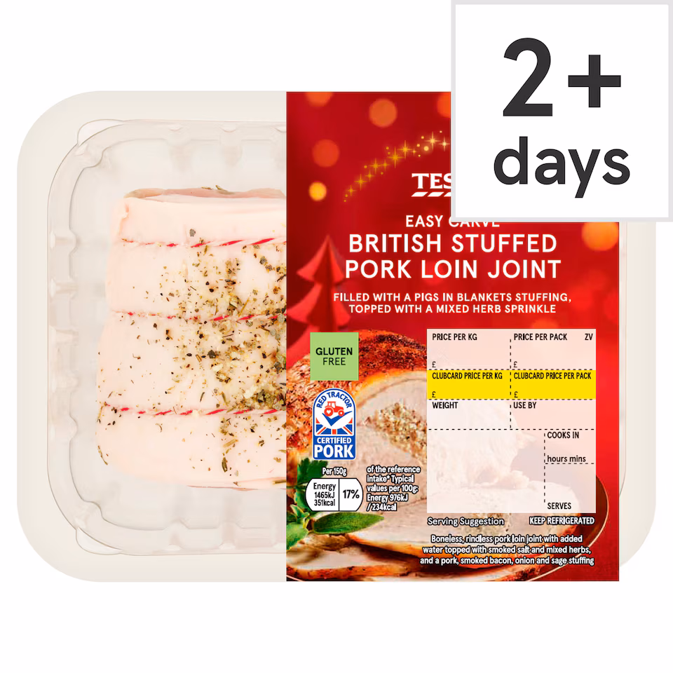 Tesco Easycarve British Stuffed Pork Loin Joint
