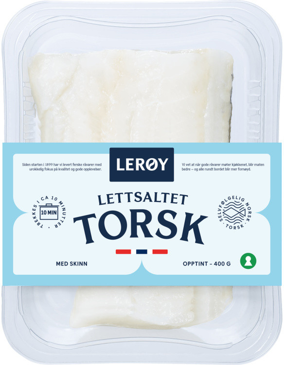 Torsk Lettsaltet m/Skinn Ca400g Lerøy
