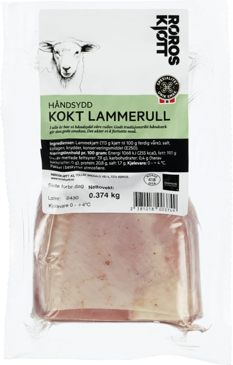 Lammerull Kokt i Bit Håndsydd Ca400g Røroskjøtt