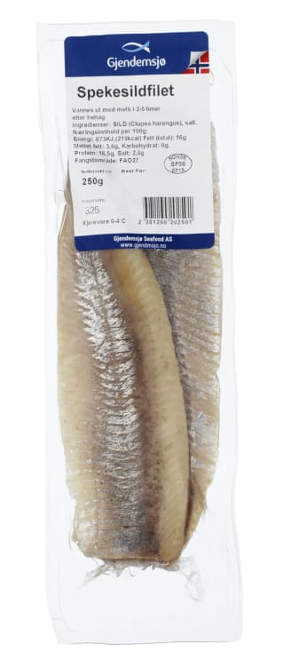 Spekesildfilet Ca250g Gjendemsjø Fisk
