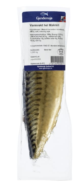 Makrell hel Varmrøkt Ca350g Gjendemsjø