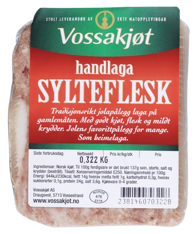 Sylteflesk i Bit Ca350g Vossakjøt