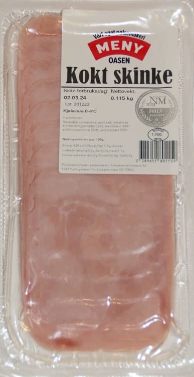 Skinke Kokt Ca150g Meny Oasen Pølsemakeri