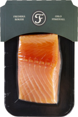 Fredriks Røkeri Røkt Laks,d-trim, 250g