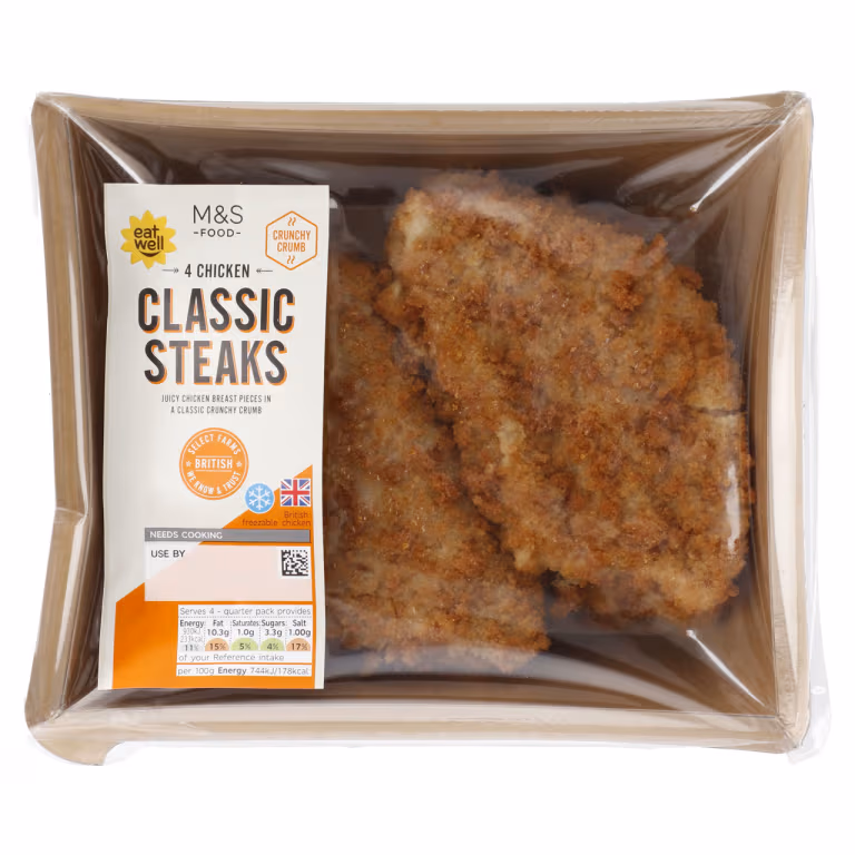 M&S 4 Breaded Chicken Breast Steaks