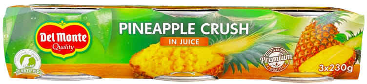 Ananas Hakket m/Juice 3x230g Del Monte