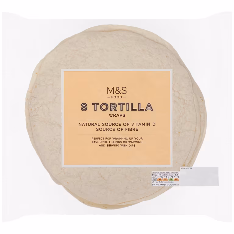 M&S 8 Soft Tortilla Wraps