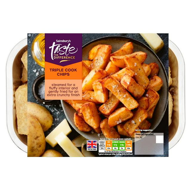 Sainsbury's Triple Cook Chips, Taste the Difference 400g
