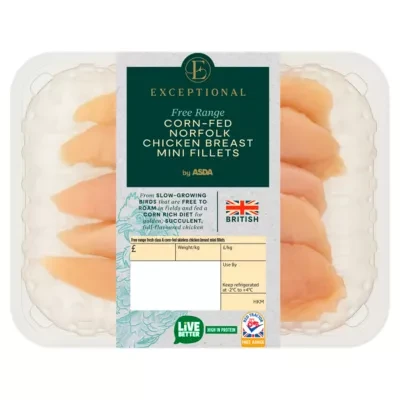 Exceptional by ASDA Free Range Corn-Fed Norfolk Chicken Breast Mini Fillets (Typically 0.25KG)