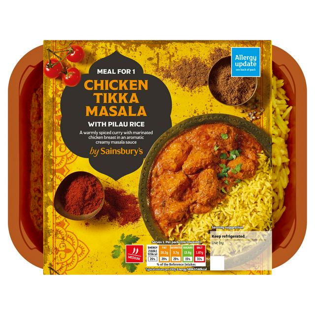 Sainsbury's Indian Chicken Tikka Masala with Pilau Rice Ready Meal for 1 400g