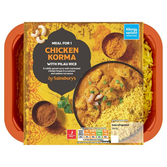 Sainsbury's Indian Chicken Korma with Pilau Rice Ready Meal for 1 400g