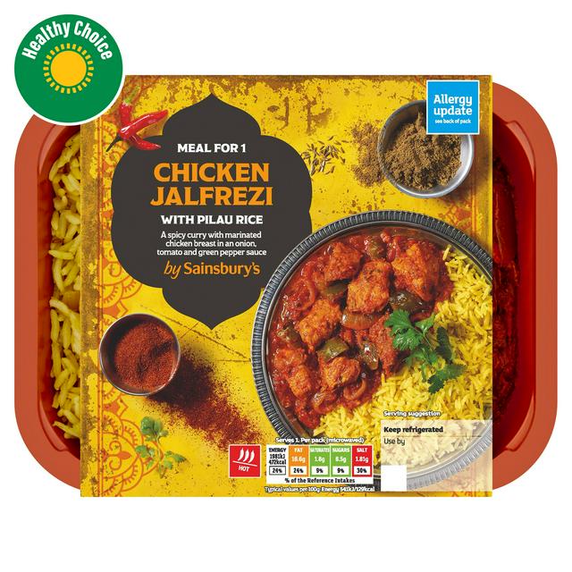 Sainsbury's Indian Chicken Jalfrezi with Pilau Rice Ready Meal for 1 400g