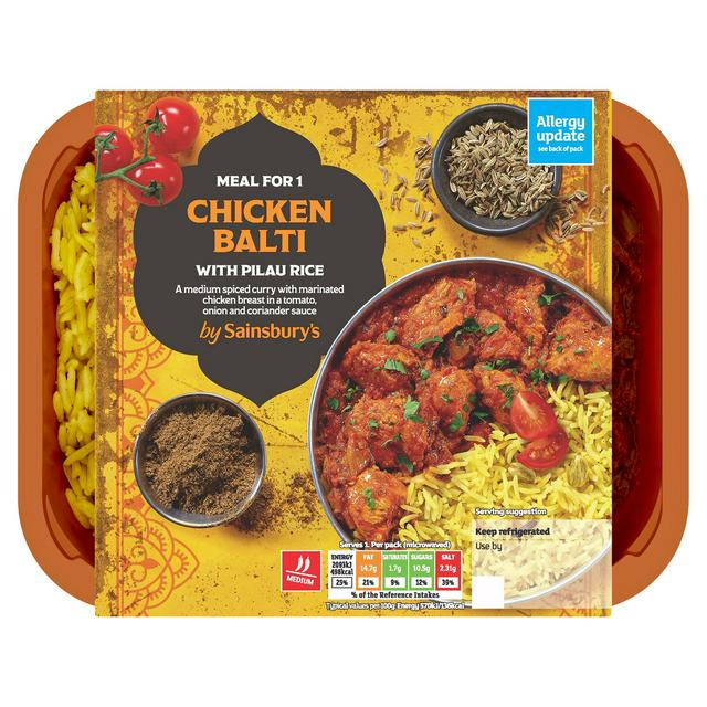 Sainsbury's Indian Chicken Balti with Pilau Rice Ready Meal for 1 400g