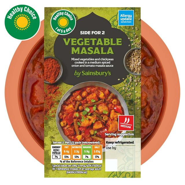 Sainsbury's Indian Vegetable Masala Ready Meal Side For 2 300g