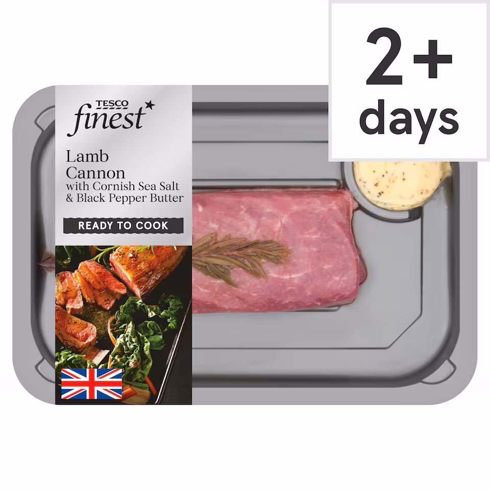 Tesco Finest Lamb Cannon with Cornish Sea Salt & Black Pepper Butter