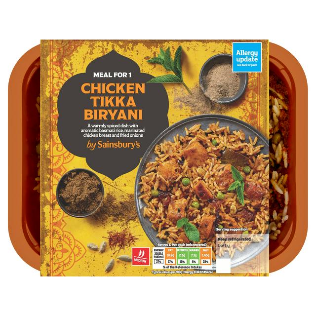 Sainsbury's Indian Chicken Tikka Biryani with Basmati Rice Ready Meal for 1 400g
