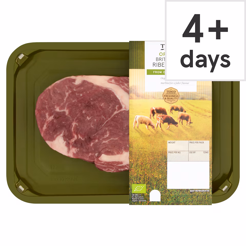Tesco Organic Beef Ribeye Steak