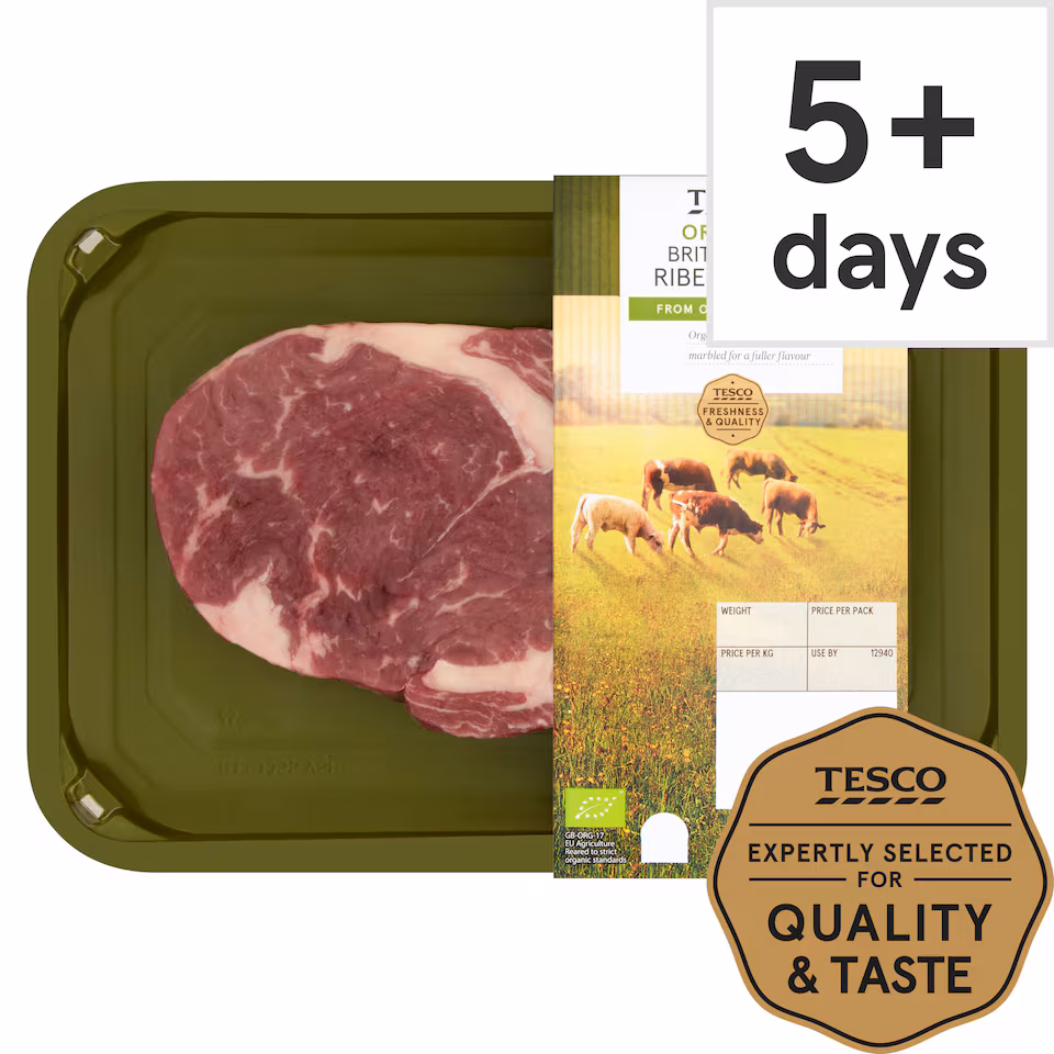Tesco Organic Beef Ribeye Steak
