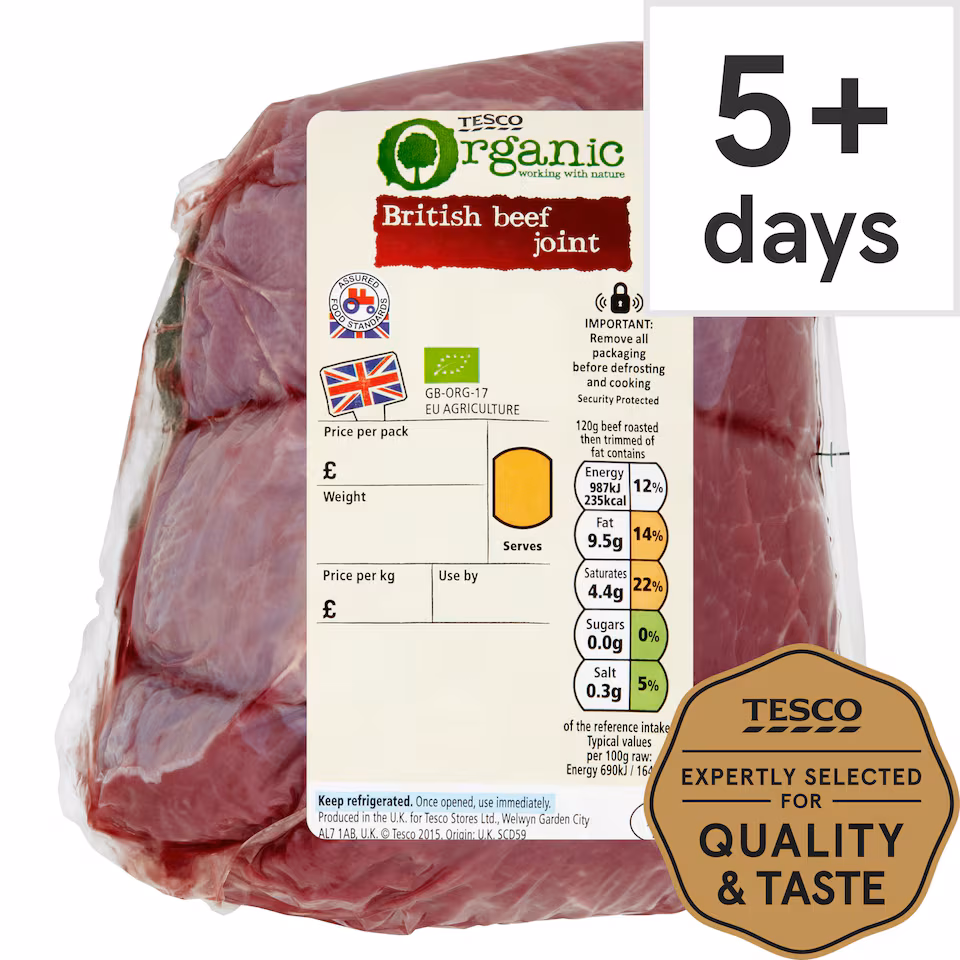 Tesco Organic Beef Roasting Joint