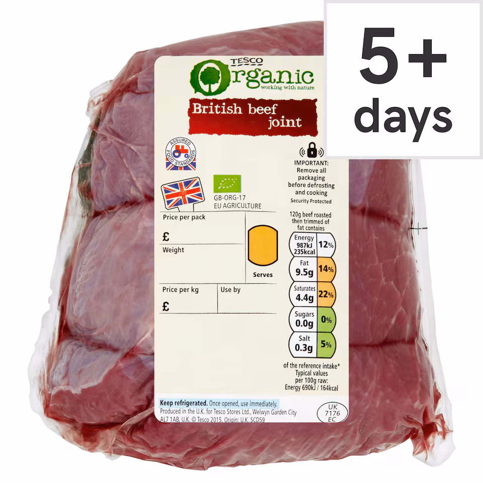 Tesco Organic Beef Roasting Joint