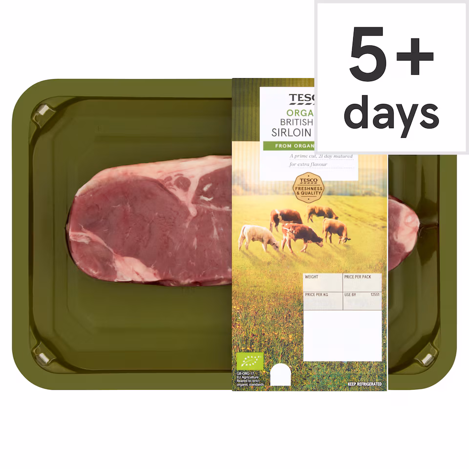 Tesco Organic Beef Sirloin Steak