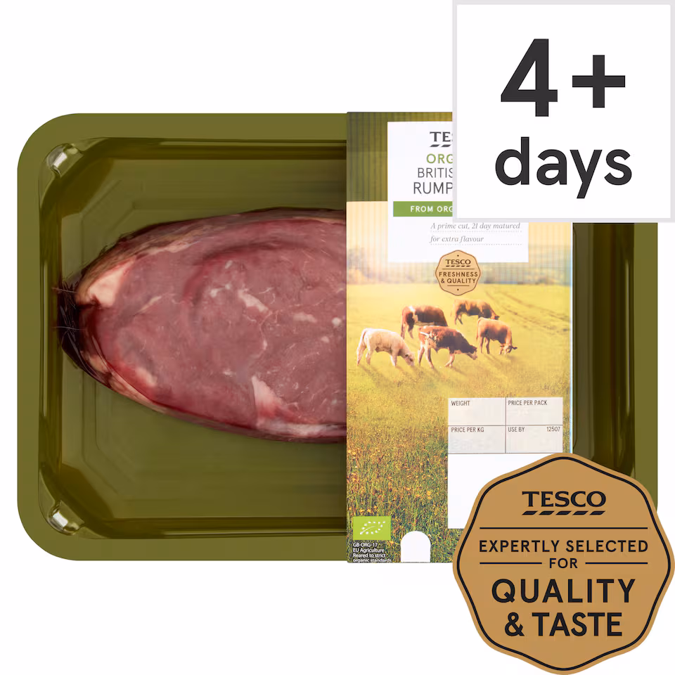 Tesco Organic Beef Small Rump Steak