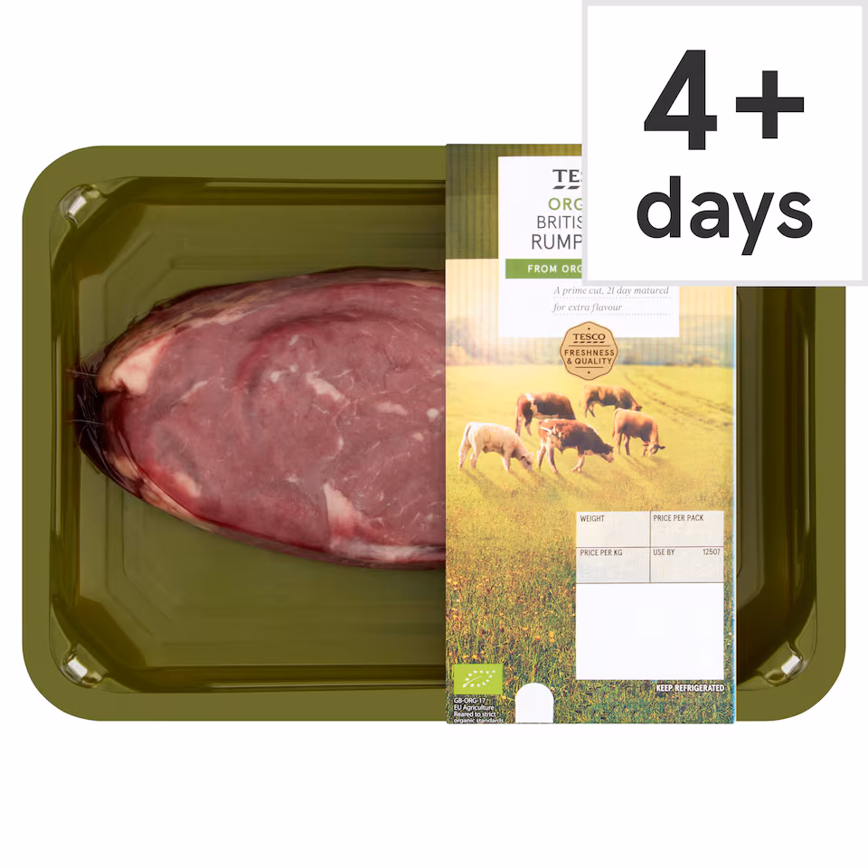 Tesco Organic Beef Small Rump Steak