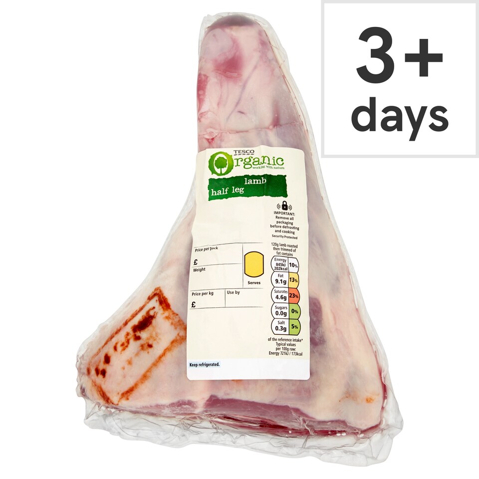 Tesco Organic British Lamb Half Leg Joint