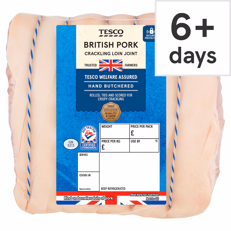 Tesco Pork Loin Crackling Joint 700g-1.3kg