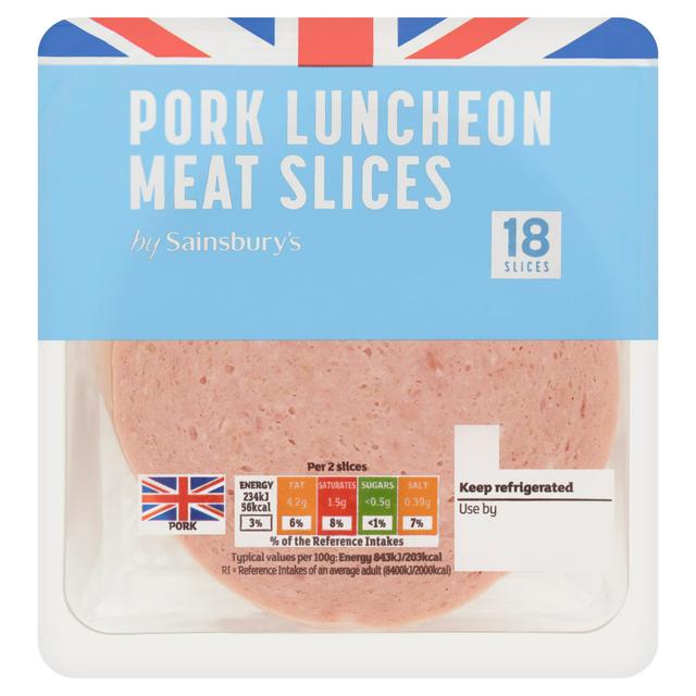 Sainsbury's Pork Luncheon Meat Slices x18 250g