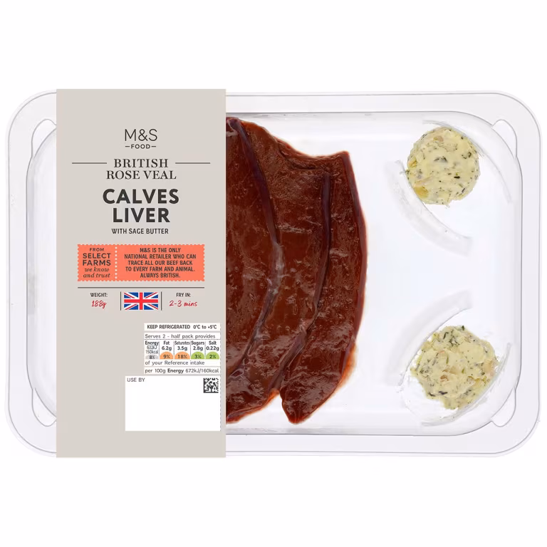 M&S British Rose Veal Calves Liver with Sage Butter