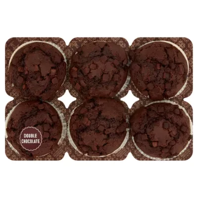 ASDA The Bakery 6 Double Choc Muffins