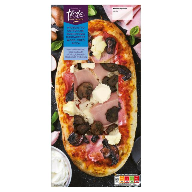 Sainsbury's Prosciutto Mushroom & Mascarpone Pizza, Taste the Difference 252g