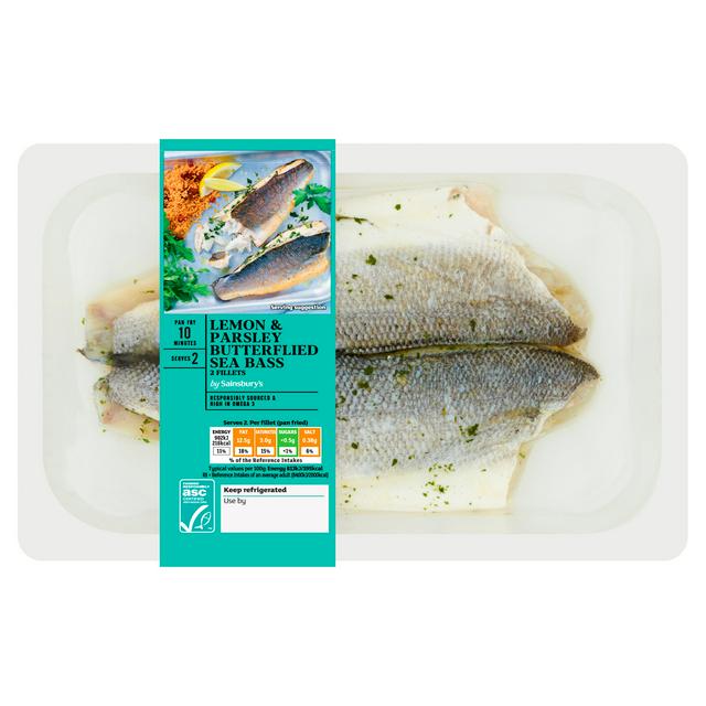 Sainsbury's Butterflied ASC Sea Bass 255g