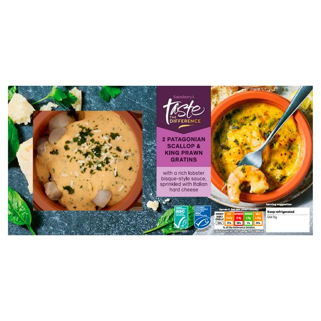 Sainsbury's Patagonian Scallops & King Prawns Gratins, Taste the Difference x2 240g