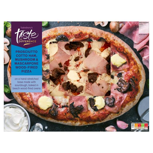 Sainsbury's Prosciutto Mushroom & Mascarpone Pizza, Taste the Difference 480g