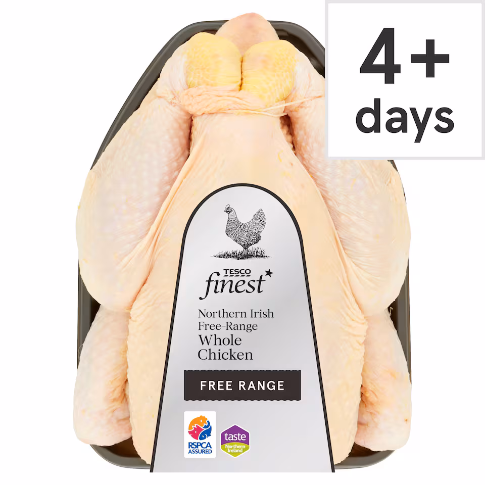 Tesco Finest British Cornfed Free Range Whole Chicken 1Kg-2.3Kg