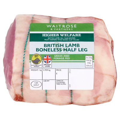 Waitrose British Boneless Extra Trim Half Leg Of Lamb