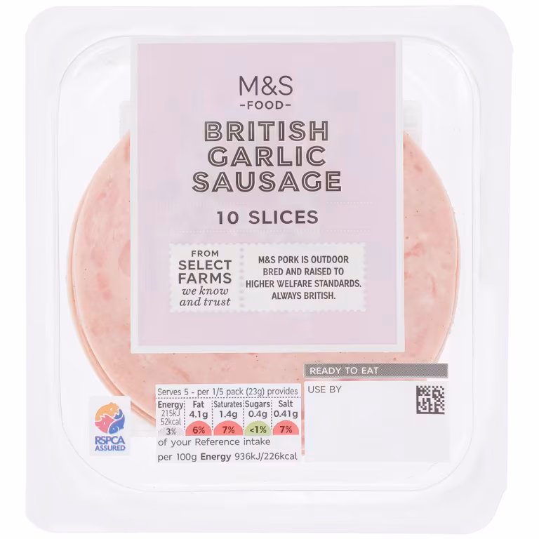 M&S British Outdoor-Bred Garlic Sausage