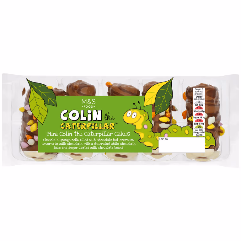 M&S 5 Mini Colin the Caterpillar Cakes