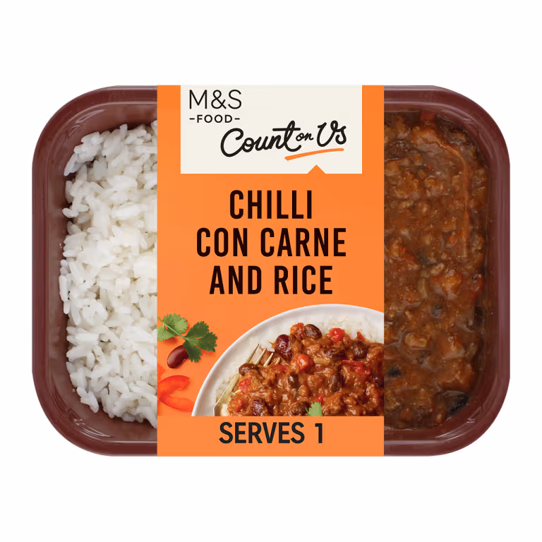 M&S Count On Us Chilli Con Carne and Rice