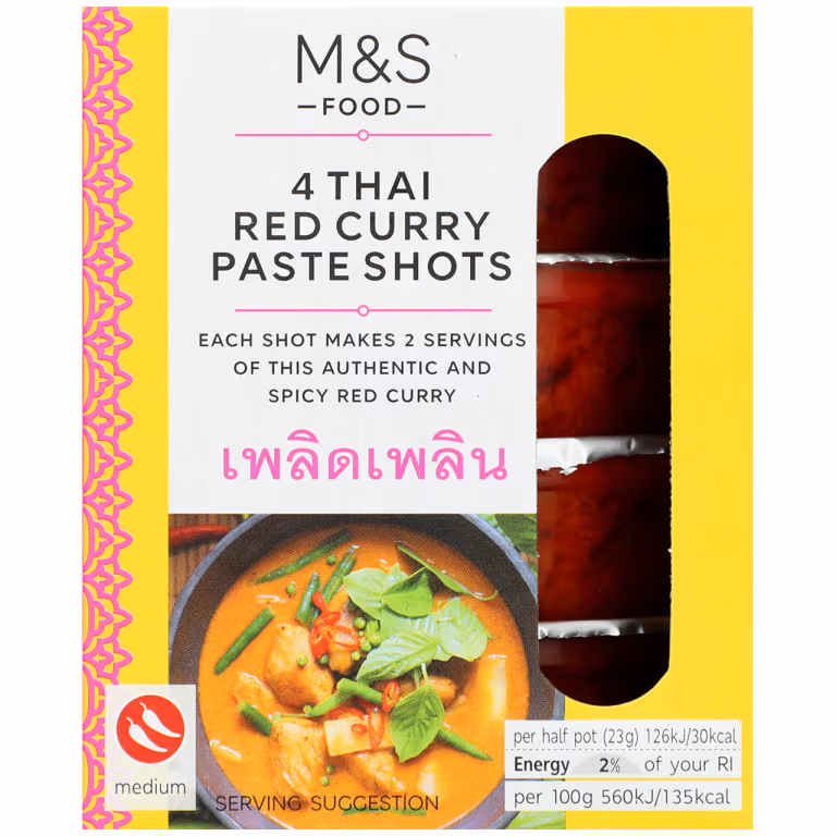 M&S 4 Thai Red Curry Paste Shots
