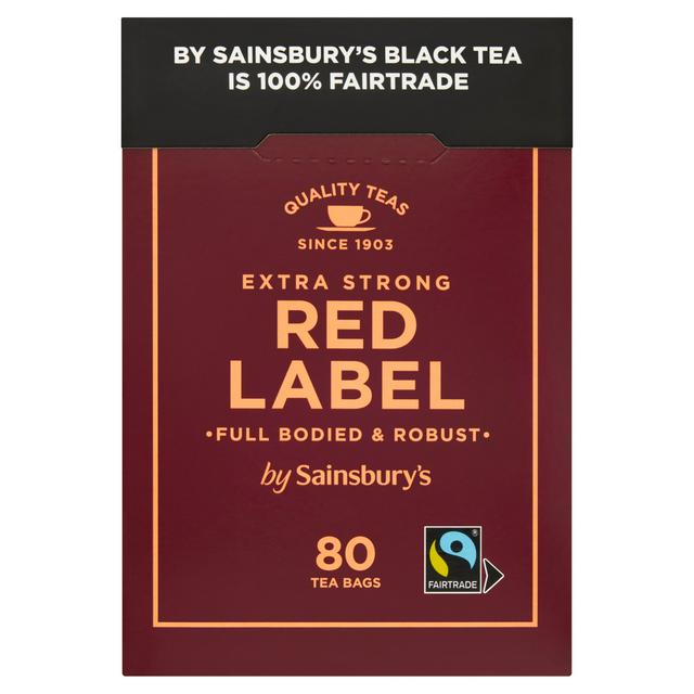 Sainsbury's Extra Strong Red Label Fairtrade Tea Bags x80 250g