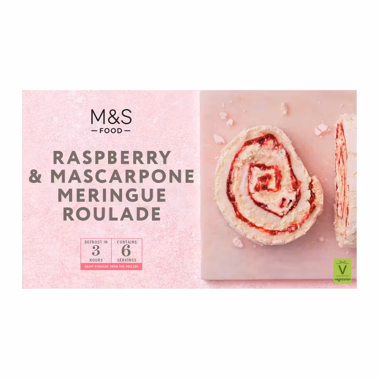 M&S Raspberry & Mascarpone Meringue Roulade