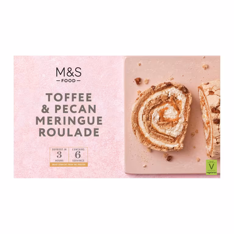 M&S Toffee and Pecan Meringue Roulade